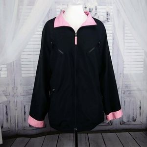 AVX Black and Pink Zip-Up Lightweight Jacket